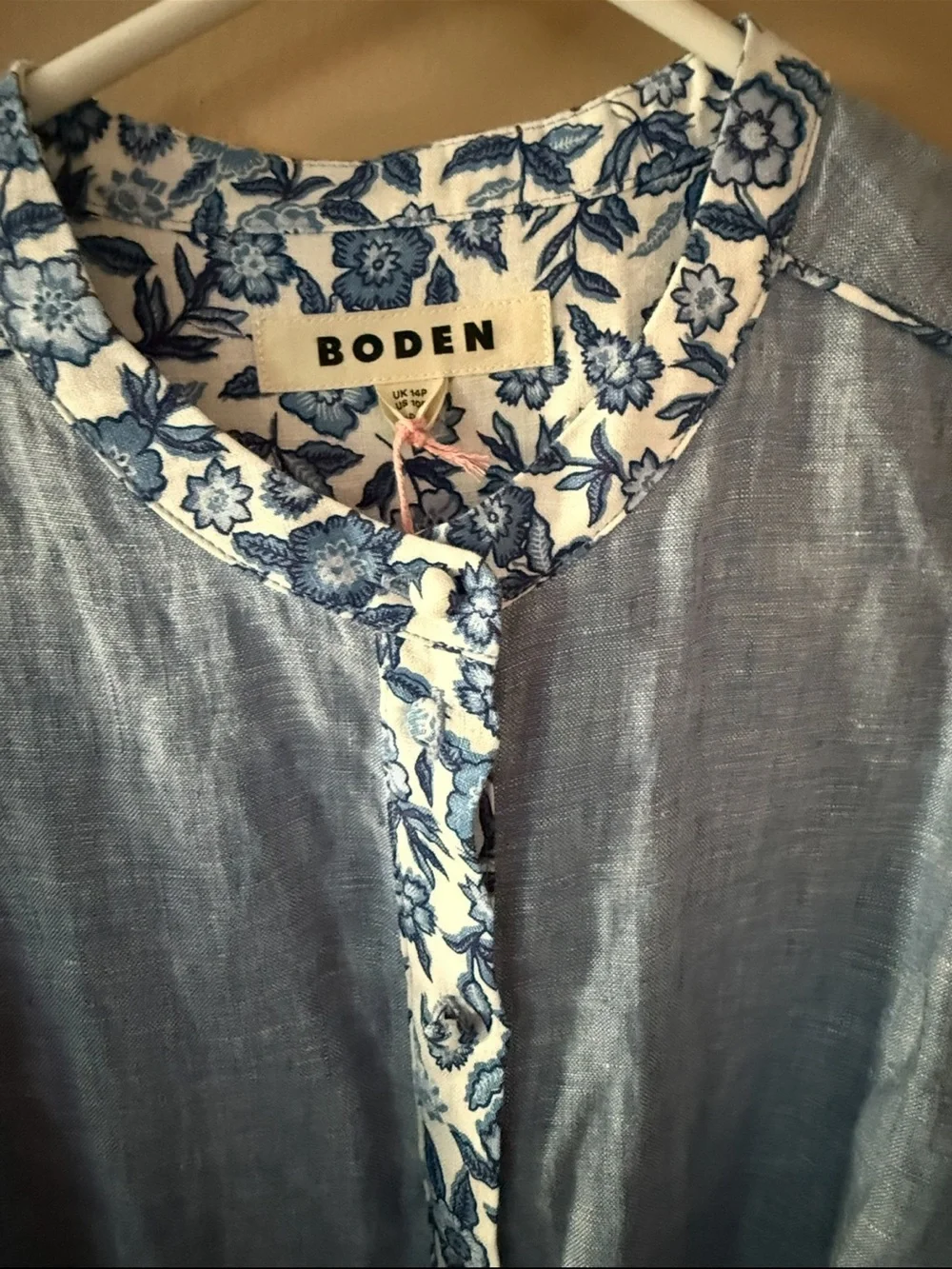 Boden alba linen maxi dress in blue size 10P NWT style D0884